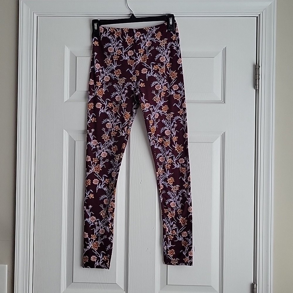 Pink Rose Floral Leggings